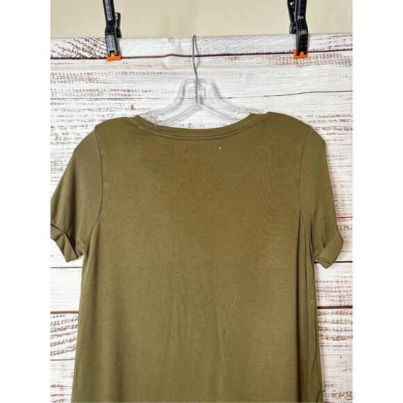 Philosophy Womens Round Neck Short Sleeve High Low Tunic Top Olive Green Size XS - Picture 8 of 11